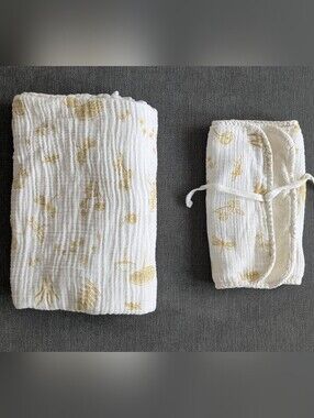 Pehr Botanical Muslin Swaddle And Burp Cloth